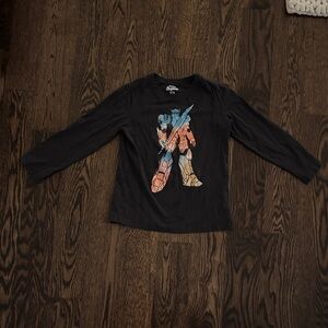 Dark Gray Graphic Transformer Long Sleeve Shirt